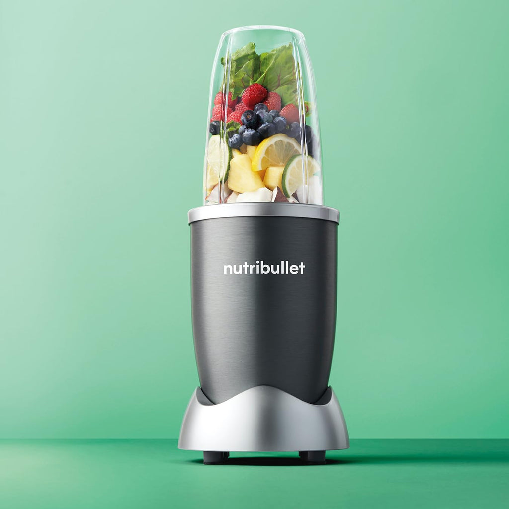 nutribullet Blender 600 Series - Powerful 20,000 RPM Extractor Blends Frozen Fruit, Nuts & Ice - 7 Piece Kit Includes Tall Cup, Short Cup, Handled Ring & Sealable Lid - Ideal for Smoothies