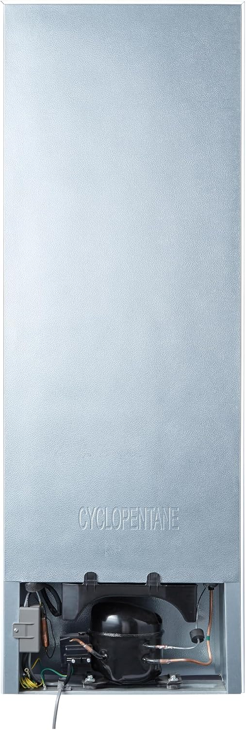 Fridgemaster 50cm Slim Fridge Freezer MC50175A – Fits Narrow Kitchens, 175L 60/40, Quiet 39dB, Reversible Door, White