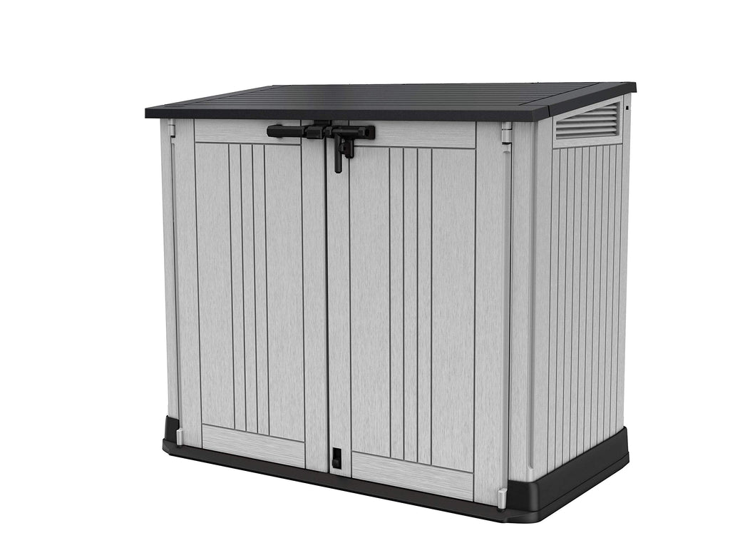 Keter Store It Out Nova Outdoor Garden Furniture Storage Shed Light Grey with Dark Grey Lid | Fade Free | All Weather Resistant | Safe and Secure | Zero Maintenance | 5 year Warranty