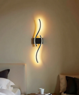 Remote-Controlled Black LED Wall Lamp